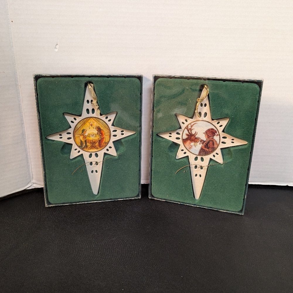 2007 Trisha Romance First and Second In Series Star Christmas Ornament Lot Of 2